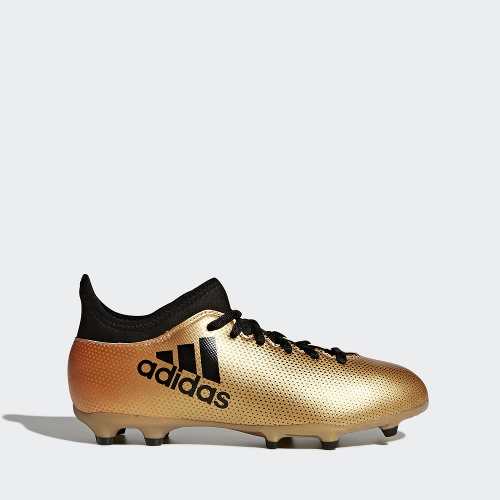 Adidas X 17.3 Firm Ground - ποδοσφαιρικα παπουτσια για κοριτσια - Χρυσο Χρωμα/Μαυρα/Κοκκινα,Μέγεθος: